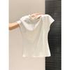French Streamer Short-sleeved Women's White T-shirt, Summer Design Sense, Small Flying Sleeves, Meat-covered Inner Bottoming Shirt, Temperament Top