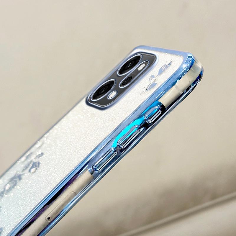 KADEM For Oppo Reno14 5G (Global) Case Flower Pattern TPU Gradient Phone Cover with Lanyards