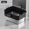 Semi-Enclosed Stainless Steel Cat Litter Box with High Walls, Splash and Leak Resistant, Large Top-Entry Design.