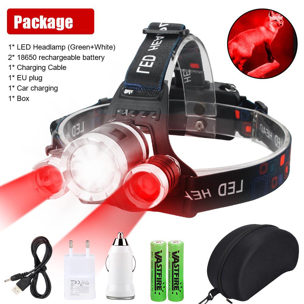 395nm UV Headlight Scorpion Catcher Red/Green Head Torch 4-Mode Waterproof Flash Head Lamp for Outdoor Camping Hunting Fishing
