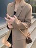 Women's Spring/Autumn Korean-Style Casual Blazer - Loose Fit, Slimming, Mid-Length
