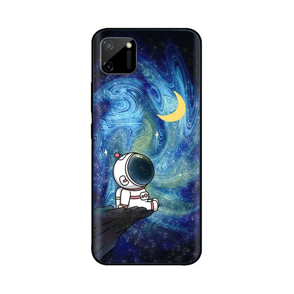 For Oppo Realme C11 RMX2185 Case Cover For Realme C11 2021 RMX3231 Flowers Soft Liquid Silicone Phone Shell for RealmeC11 Coque