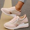 Fashion Silver Casual Shoes Spring Platform Wedge High Heeled Sneakers Thick Bottom Vulcanized Shoes Woman Comfort Sports Shoes
