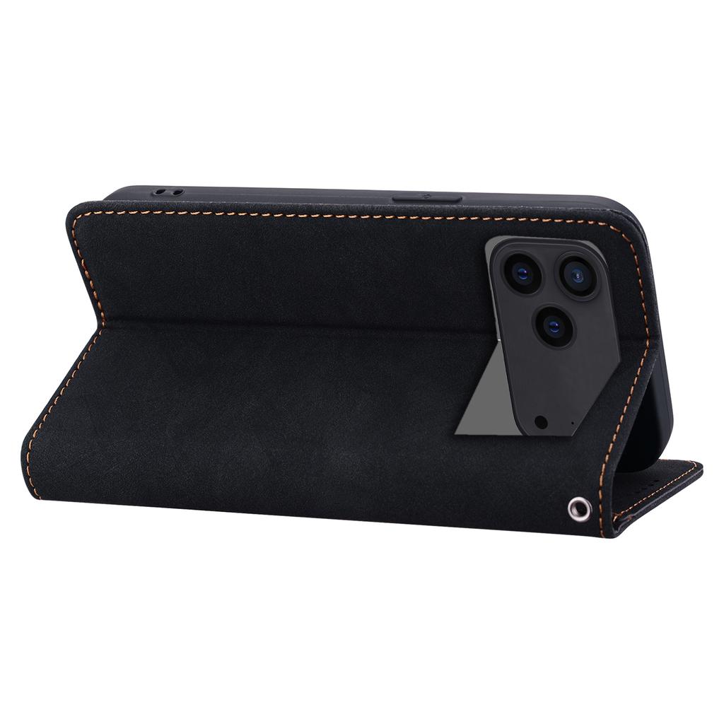 Für iPhone 17 Pro Hülle Linienmuster Brieftasche Leder Handyhülle mit Riemen