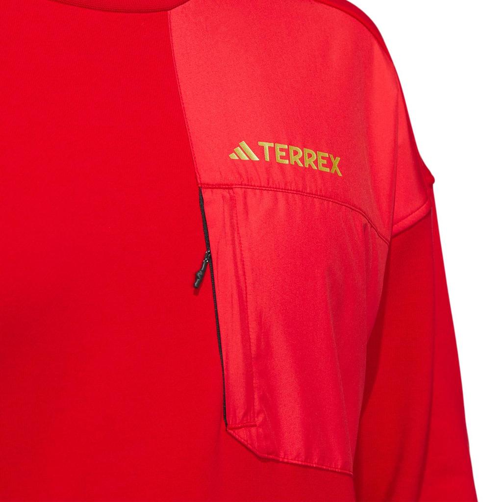 Adidas Logo Print Crewneck Sweatshirt Men Tops Red IP9948