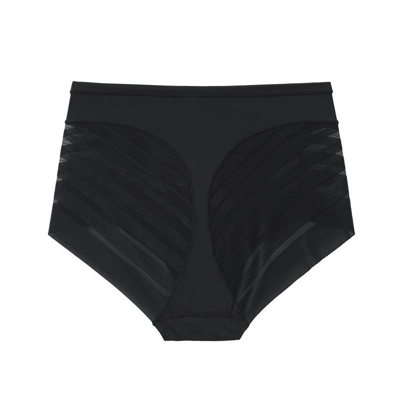 

Трусы-слипы со средней посадкой, с контролем живота и сетчатыми полосками – Большой размер, Удобная хлопковая ластовица, Дизайн с эффектом лифтинга бедер чёрный