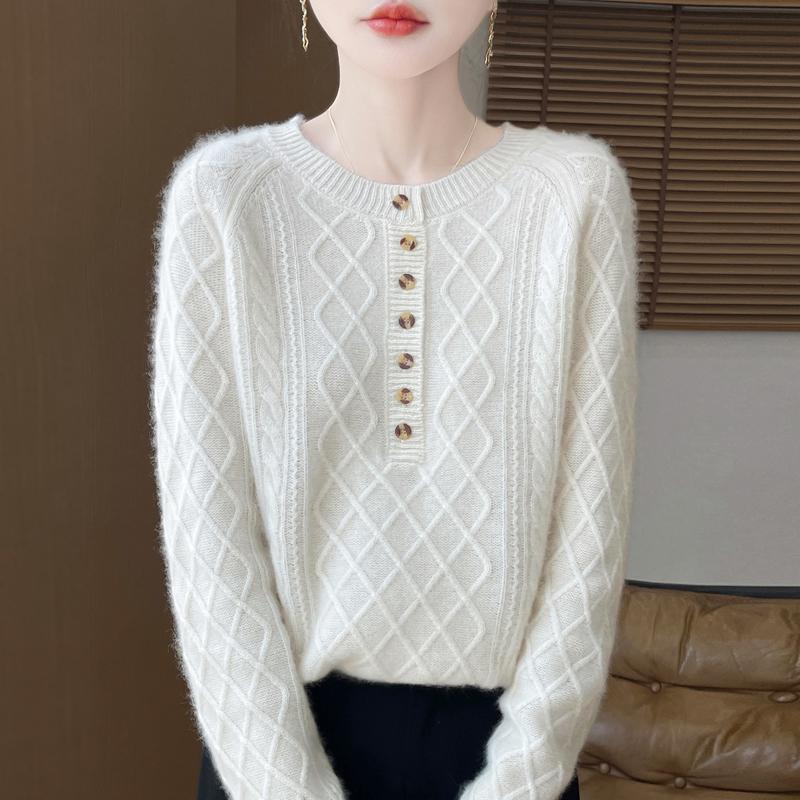 Women Sweater 100% Wool MODERN NEW SAGA O-neck Knit Pullover Thick Winter Jumpers Female Knit Tops
