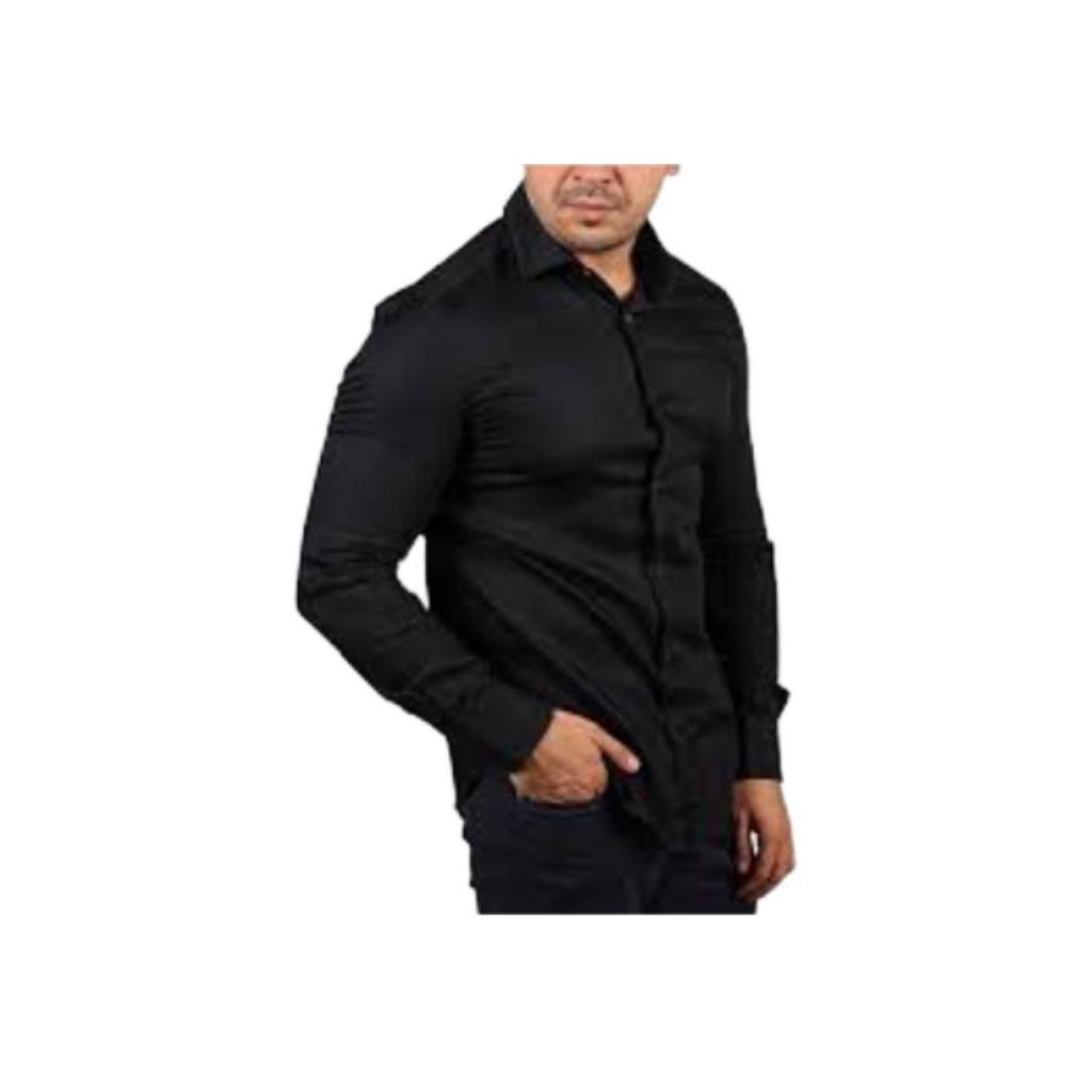 Emporio Armani Solid Color Casual Polo Long Sleeve Shirt Men Shirts Black 6L1C86-1N8JZ-F003