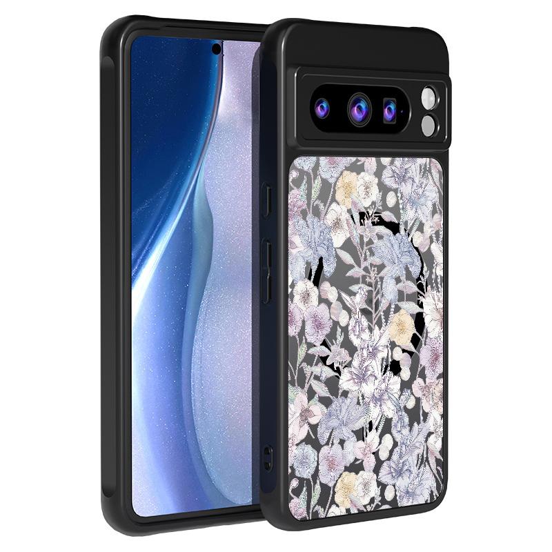 

Vintage Floral Pattern Case For Google Pixel 9 Pro XL Magnetic For Magsafe Rugged Bumper Cover For Pixel 9A 9 8 7 Pro 8A 7A Cover Google Pixel 8A чорний
