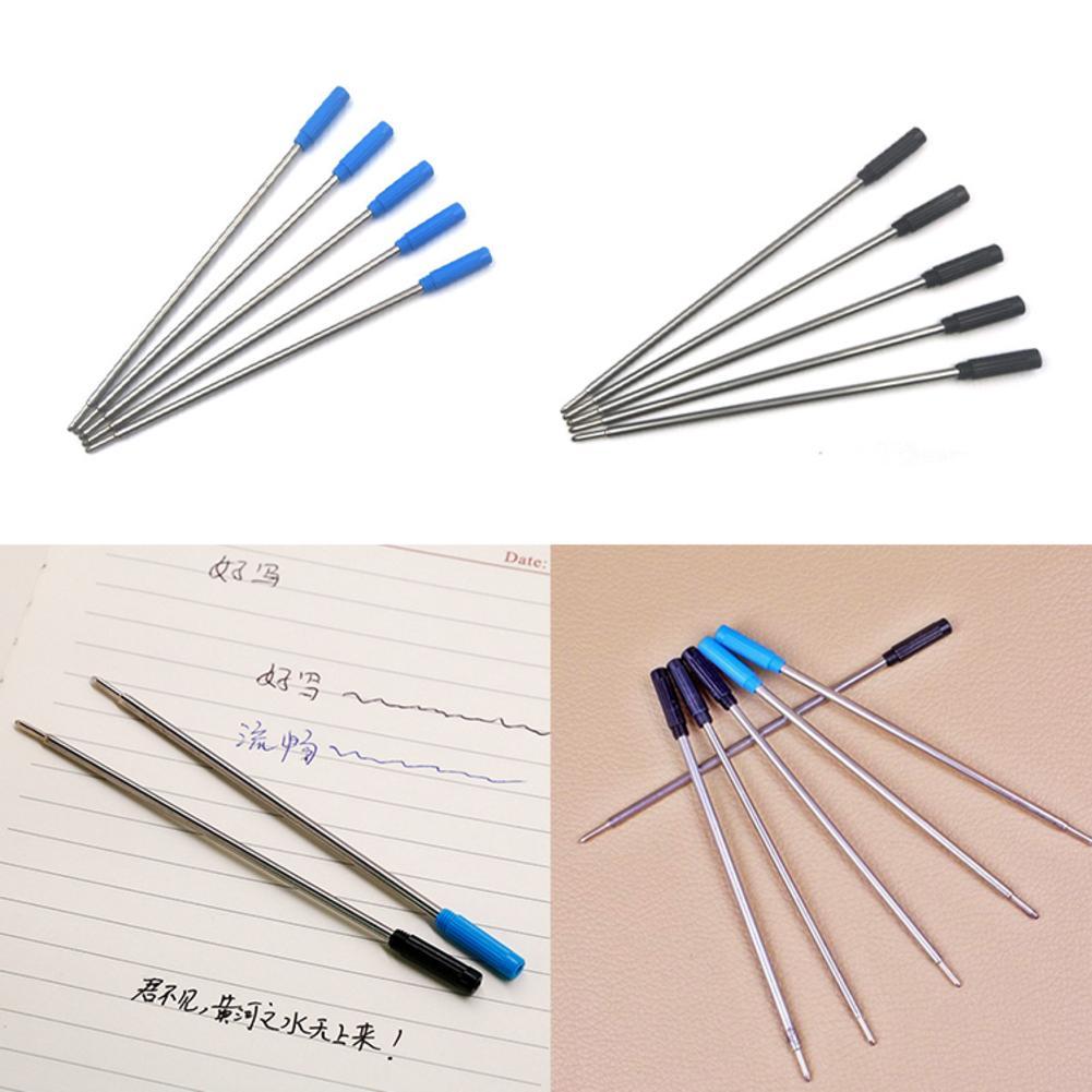 5pcs Ballpoint Pen Refills Replaceable Smooth Office School Student Stationery Supplies Universal Blue/Black Color 5pcs