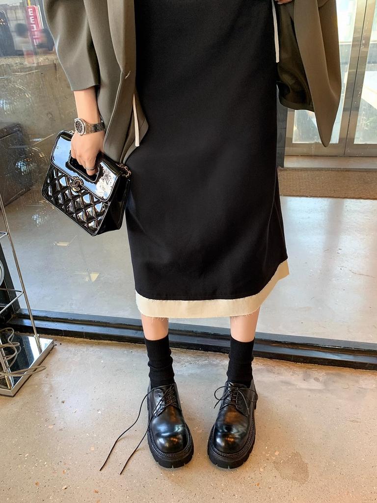 Su Yinyins gleiche italienische pflanzlich gegerbte Leder~ gewaschene Stiefeletten mit dickem Absatz und Schnürung für Damen