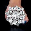 Fashion Exaggerated Super Flash Rhinestone Big Ring Catwalk Runway Modeling Photo Adjustable Ring Stylish Ornament Ring
