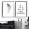 Text Feather Minimalist Canvas Wall Art Print Poster Decorative Nordic Black White Pictures Modern Paintings for the Living Room