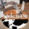 1PC Welcome Cowprint Office Round Area Rug, Under Office Chairs Bedroom Living Room Home Decor, Carpet for Office -1110138