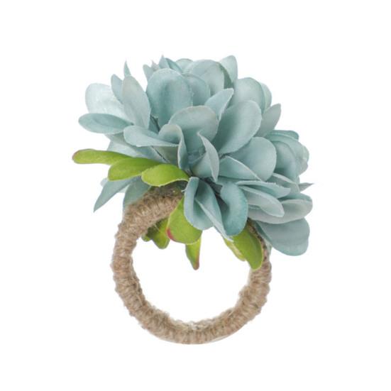 Napkin Ring Handmade Artificial Flower Decor Napkin Buckle Simulated Flowers Leaves Napkin Holder Table Decoration