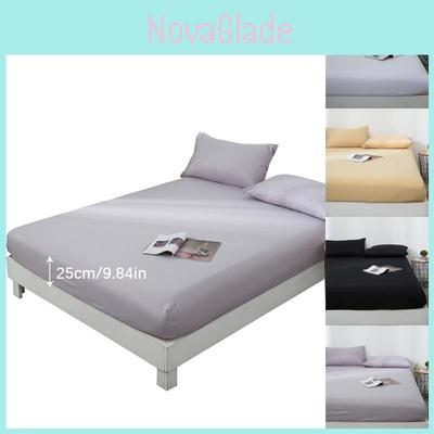 Deep 15/25cm Fitted Sheet And Pillow Case Set With Charming Solid Color Designs