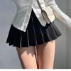 Pleated Skirt with Shorts Women Sexy High Waist Irregular White Black A-line Gyaru Tennis Extreme Mini Skirt School