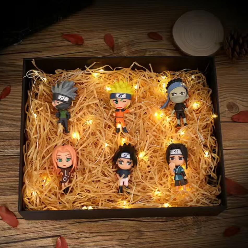 12pcs/set Anime Figure Naruto Shippuden Hinata Sasuke Itachi Kakashi Gaara Action Figure Q Version PVC Figures Toys Gift