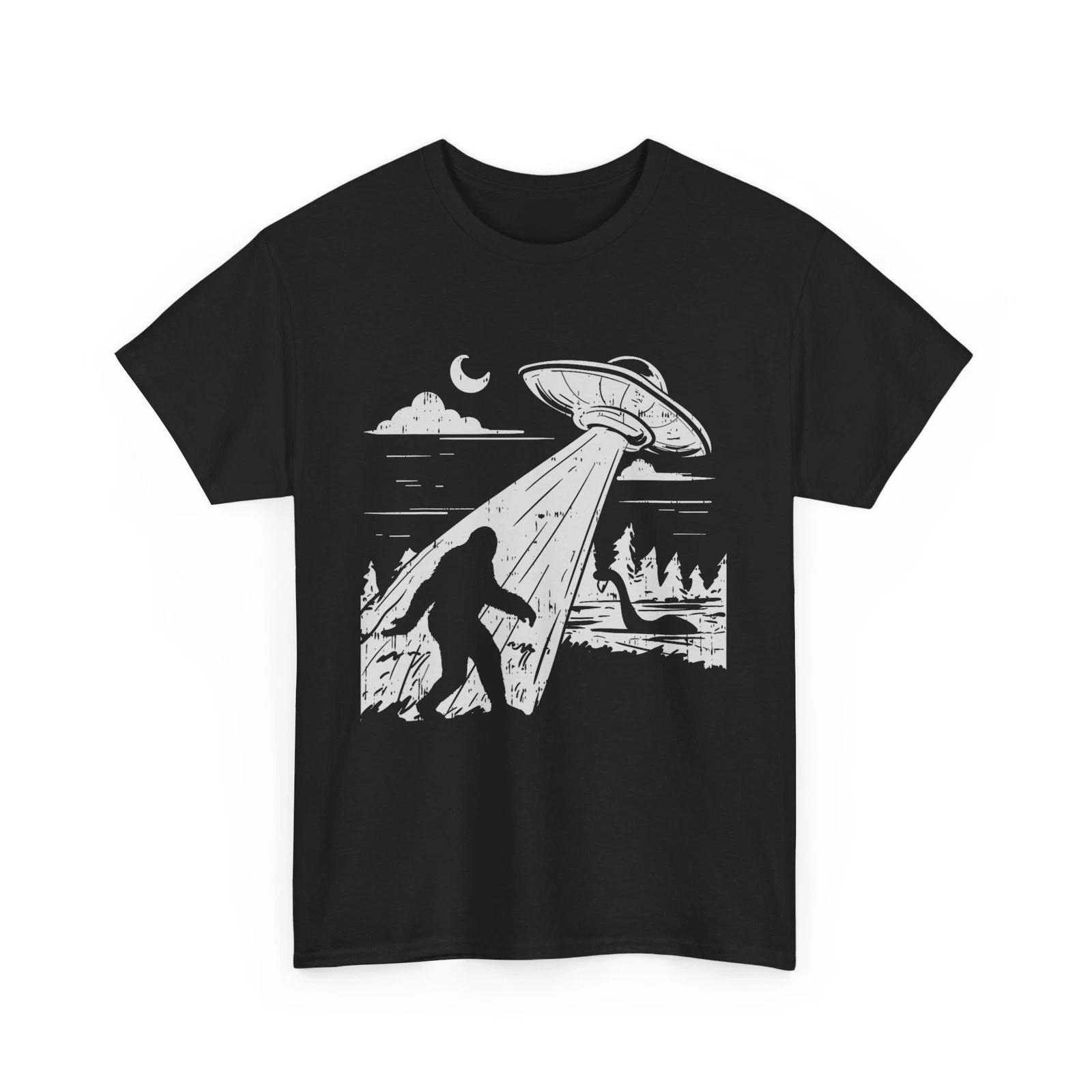 UFO Bigfoot Sasquatch Lochness Monster Women Men Funny T shirt 2XL