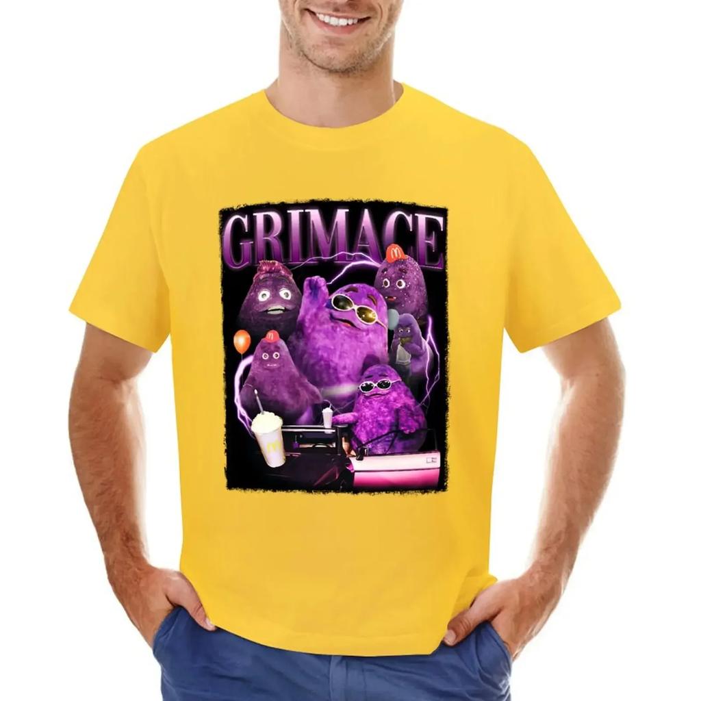 Grimace in 90s, Y2k Style Tribute T-shirt heavyweights sweat T-shirts for cotton