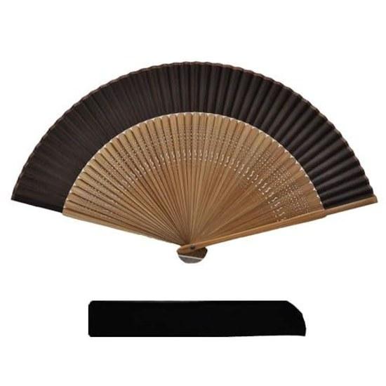 Keichindo Fan Silk Bamboo Simple Plain Durable Case Bag Included Mens Unisex Kimono