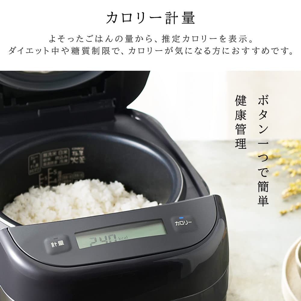 Iris Ohyama Pressure IH Rice Cooker, 5.5-cup Capacity, Gray, RC-PCA50-H