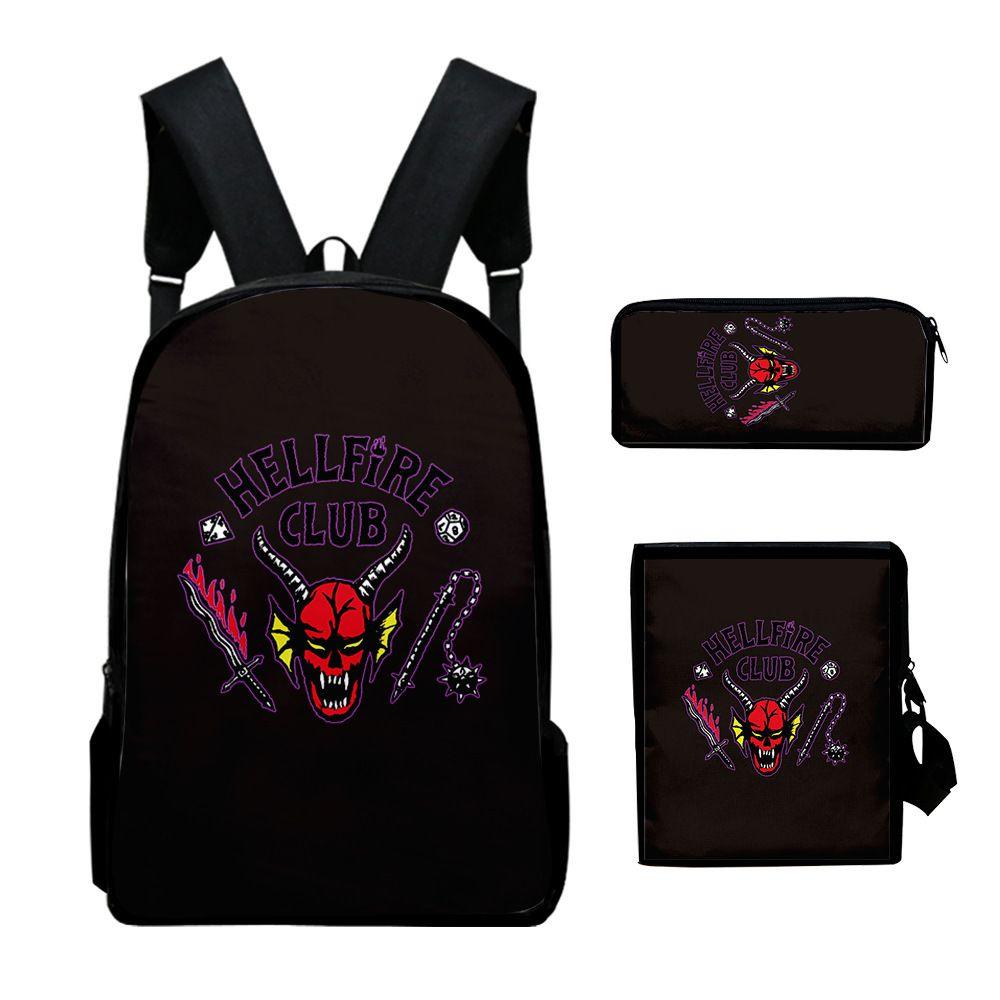 Stranger Things Waterproof Backpack Set 3pcs Crossbody Bag Pencil Bag Included