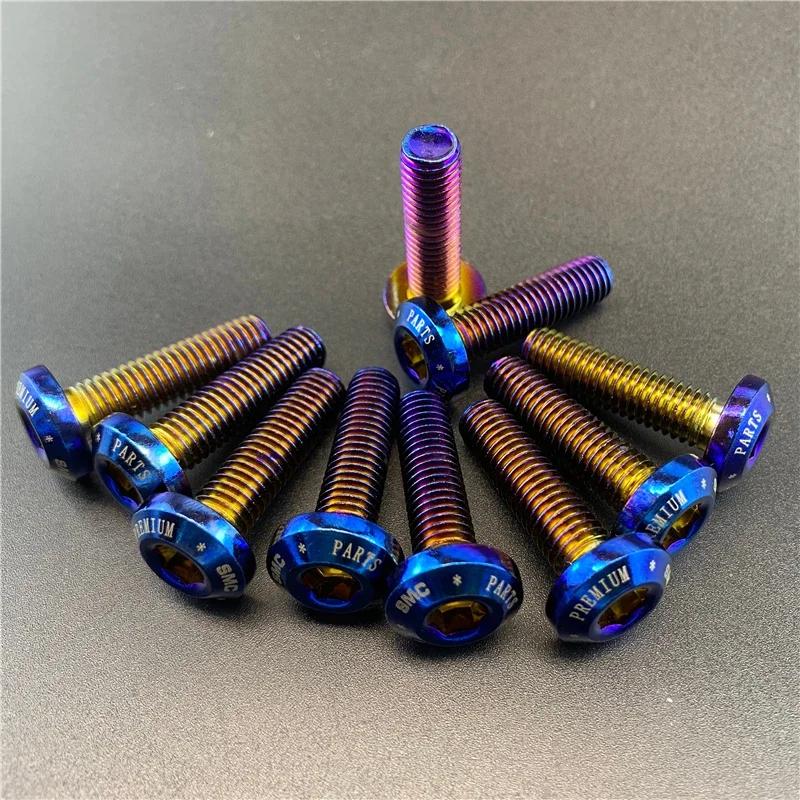 

10 pcs M8*30mm Titanium Bolt Screw Rotor/brake Disc Screws Bolts Plating Color For Honda Yamaha Kawasaki Suzuki Ornament M8x30