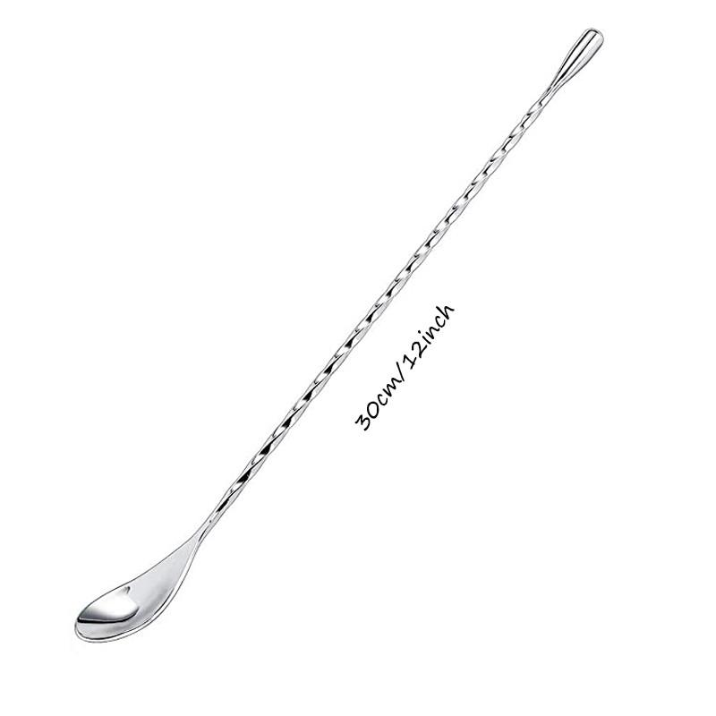 

Коктейльная ложка Барная ложка для перемешивания Длинная ручка Нержавеющая сталь Спиральный узор Ложка для смешивания Шейкерная ложка, 12 дюймов, 4 цвета Барные инструменты