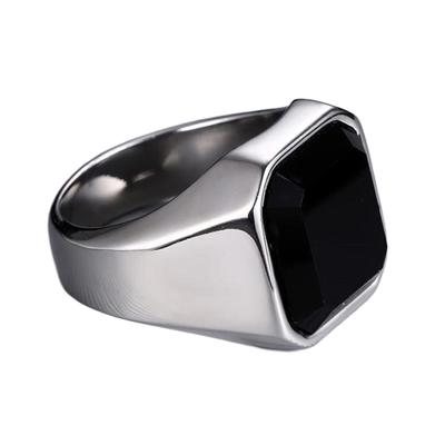 Men'S Classic Ring Black Cubic Zircon  Finger Ring Simple Biker Unique Ring For Men Vintage Alloy Jewelry Party Gift