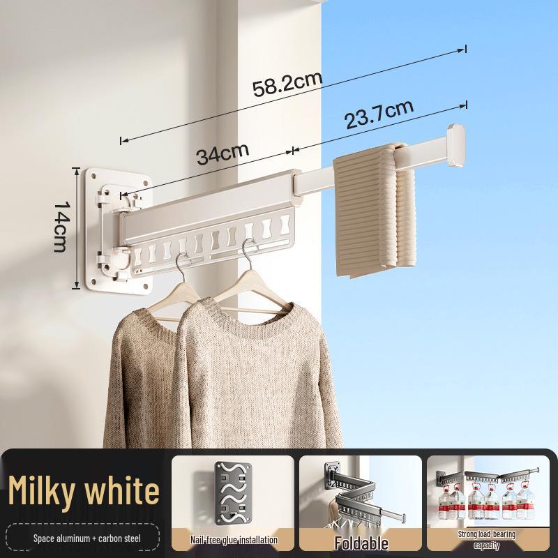 Invisible Retractable Folding Clothes Drying Rack for Indoor/Outdoor Use