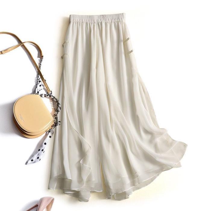 

Summer Wide-Leg Skirt Pants for Women: Light, Loose, Nine-Point Length, Plus Size Options Available 3XL