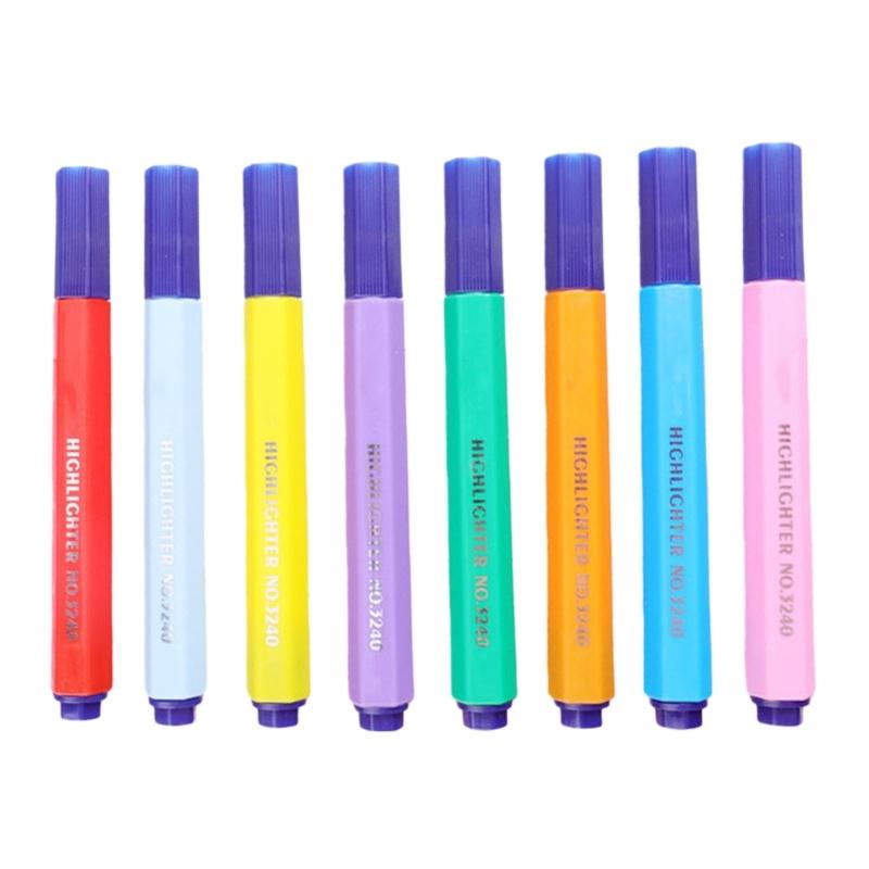 

8Pcs Soft Color Marker Highlighters Set With Friendly Materials School Classroom Organization Tools For Note Taking 1