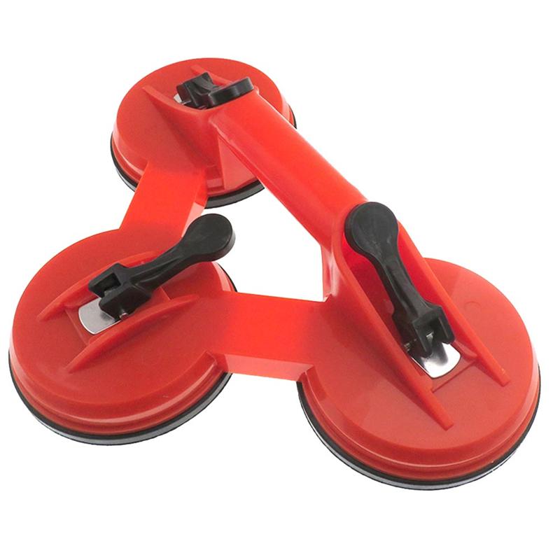 Single Double Head Suction Cup Red Plastic Glass Dent Puller Tile Floor Door Plate Panel Carrying Tool Heavy Replacement