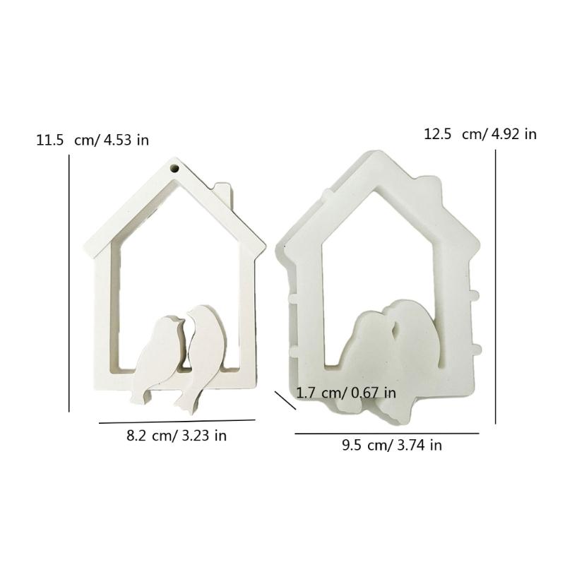 Birds House Silicone Molds Hanging Ornament Mould Birds Plasters Molds Baking Molds for Festival Table Home Decorations