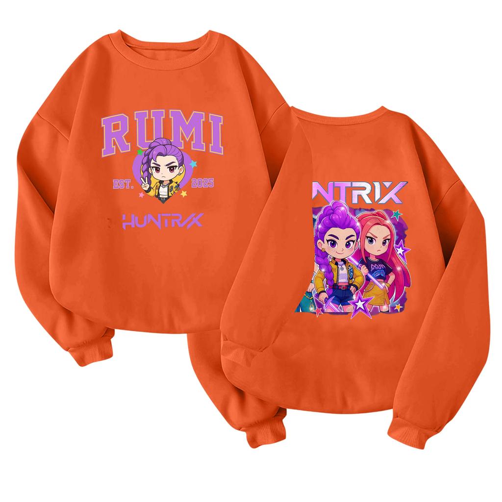 Children's Fashionable Lightweight Long-sleeved Round Neck Pullover With Pockets Printed Pullover
