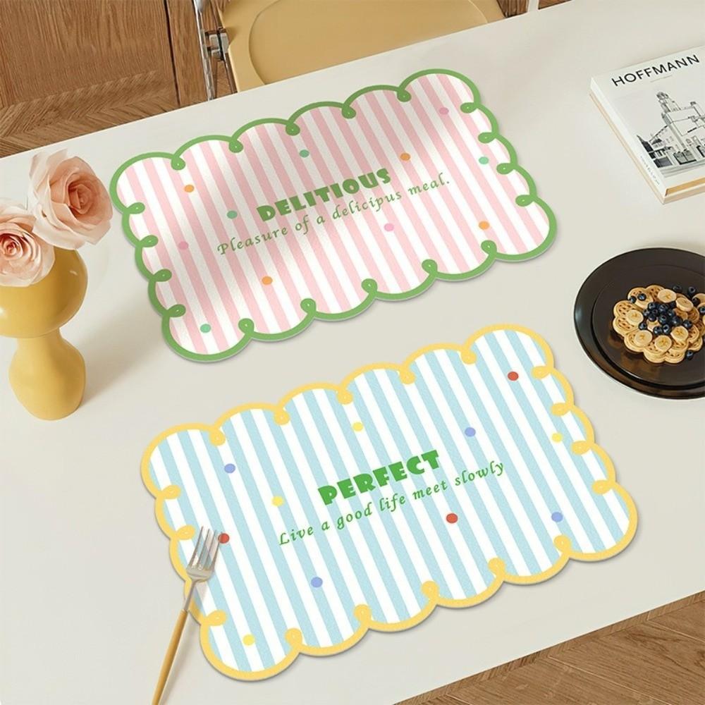 Irregular Wavy Edge Kitchen Countertop Pad Dopamine Water Absorbent Table Mat