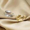Korean Minimalist Asymmetric Women's Ring: Irregular Metal Concave-Convex Wide Band