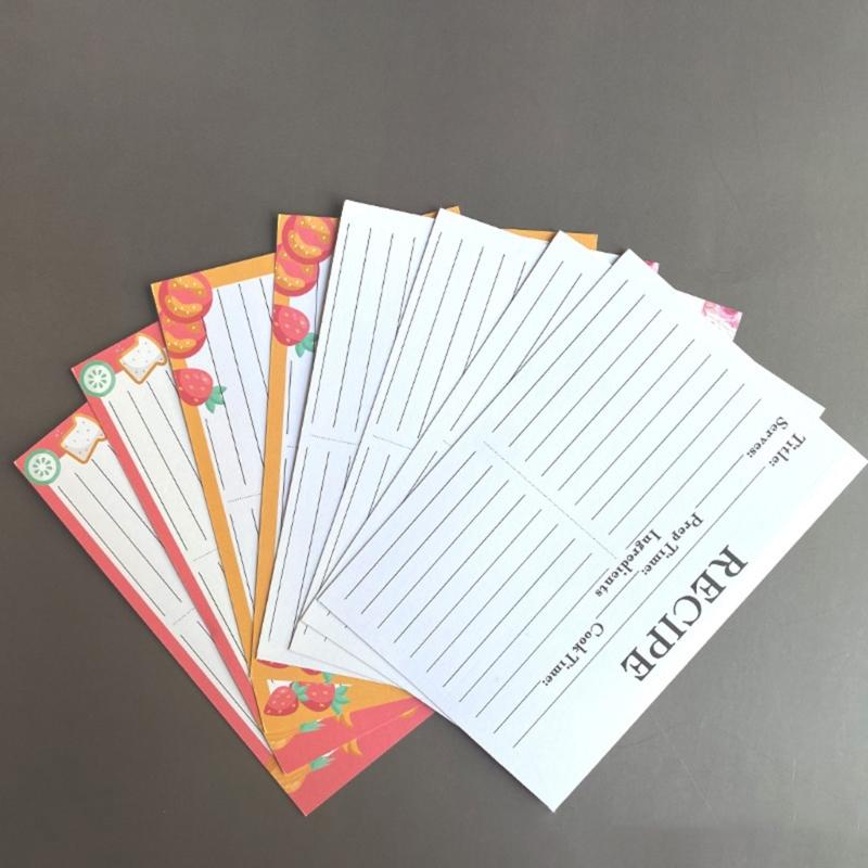 50Pcs Colored Recipe Index Cards Double Sided Recipe Cards with Lines for Weddings, Bridal Shower, Christmas Party Favor