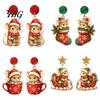 Christmas Mouse Earrings 1 Pair Cute Acrylic Earrings, 2D Flat Cartoon Animal Dangle Holiday Party Accessories Drop for Women, Glitter Star