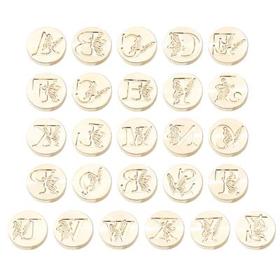 Butterfly Letter Pattern Wax Seal Stamp Head Metal Wax Stamp Head for Valentines Card Birthday Card Invitations Envelope