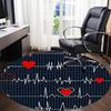 1pc Heartbeat Chair Carpet for Office, Round Polyester Mat, Indoor Decor for Office, Easycare Fabric, Washable Non-slip Area Carpet