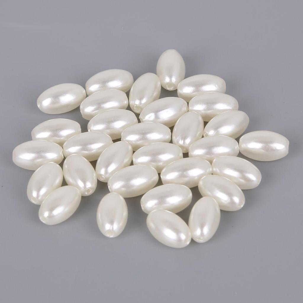 1300-7500Pcs New White Ivory ABS Imitation Pearl Beads Rice Bead ABS Plastic Loose Spacer Beads for Jewelry Makin