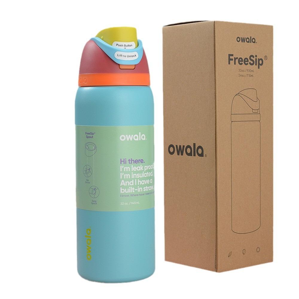 Owala Fruchtbecher 304 Edelstahl Doppelwandig Vakuumisoliert Sport-Wasserflasche mit Griff