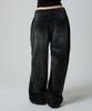 Unknown Planet Custom One-Pleat Wide Corduroy Pants Washed Black