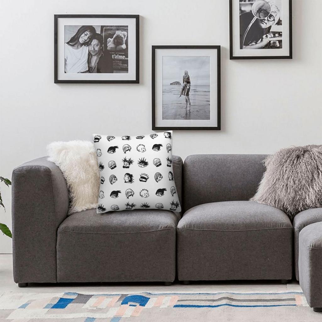 Jujutsu Kaisens Anime Povlak na polštář Tisk Polyesterový potah na polštář Dekorace JJk Manga Povlak na polštář Domácí čtvercový 40X40cm