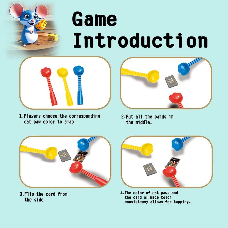 Non-Toxic Cats Catch Mice Board Games Kids Toys Family Party Social Games Funny Card Memory Logical Thinking Children Education Table Game