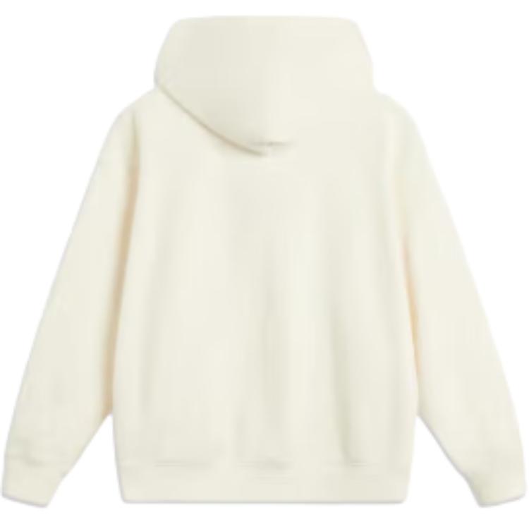 Li Ning Sports Casual Simple Hooded Pullover Sweatshirt Men Sweatshirt Off-White AWDV425-2