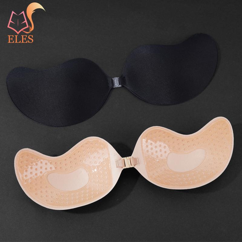 Women Invisible Backless Bra Front Closure Underwear Seamless Strapless Push Up Bra Lingerie
