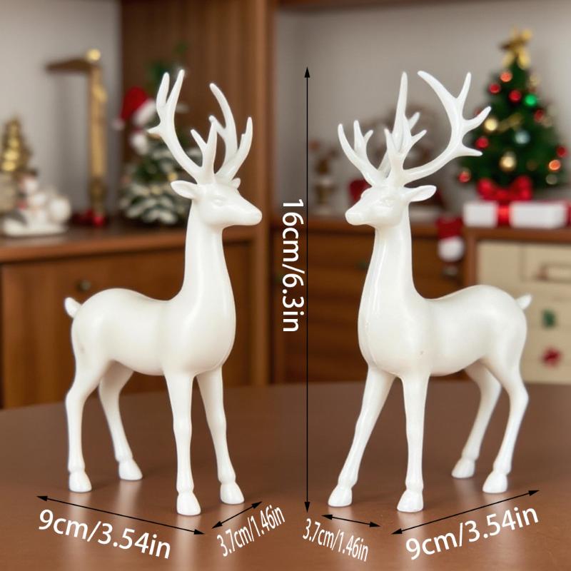 1Pcs Rustic Table Ornaments Christmas Reindeer Decor For Home Indoor Xmas Holiday Small Statue Reindeer Christmas Decoration